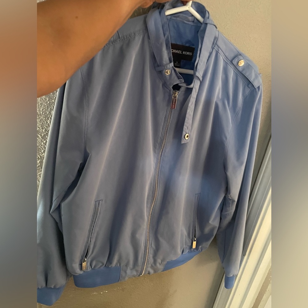 Michael Kors Men's Light Blue Windbreaker both men & women